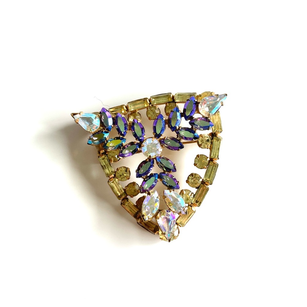 Vintage AB Stones Brooch Rhinestones